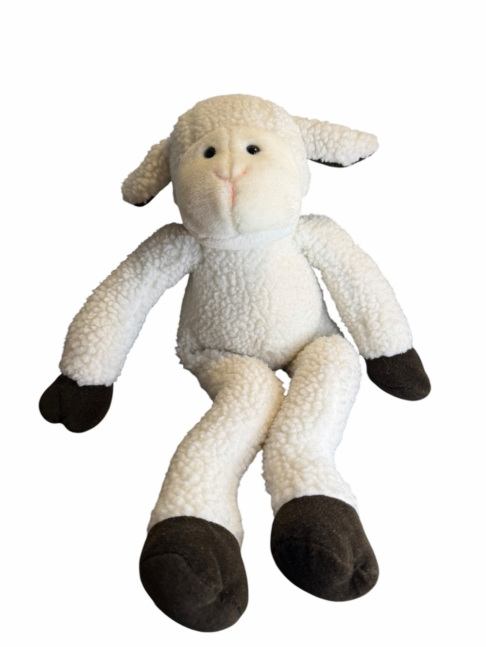 Ganz Vintage White Lamb Plush Stuffed Animal Floppy Legs Sherpa Sheep 20”